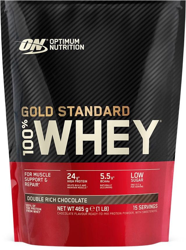 Optimum Nutrition 100 % Whey Gold Standard, Double Rich Chocolate, Pulver 465 g