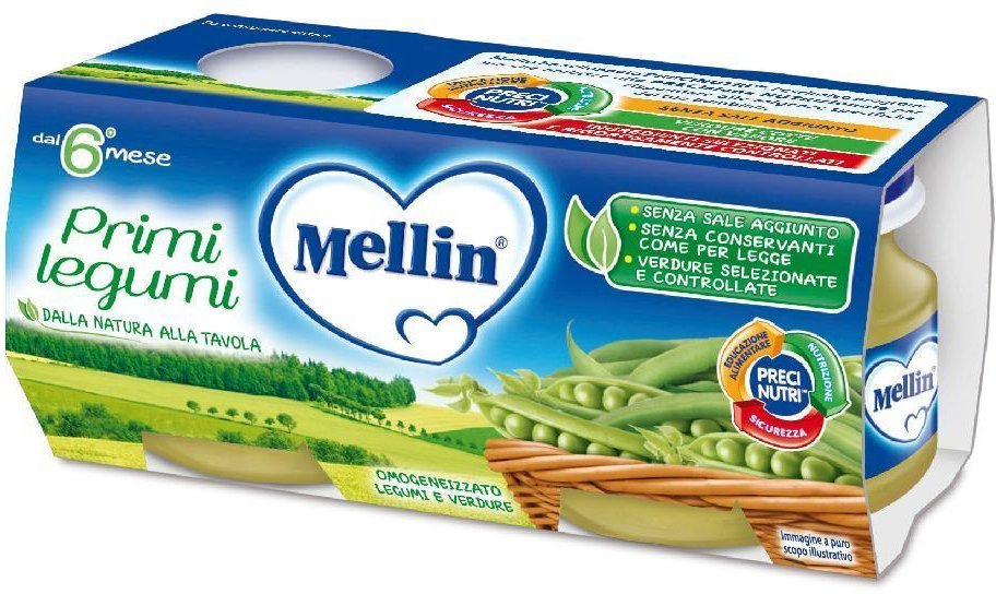 Mellin Omog Primi Legumi 2X80G 2x80 g Brei