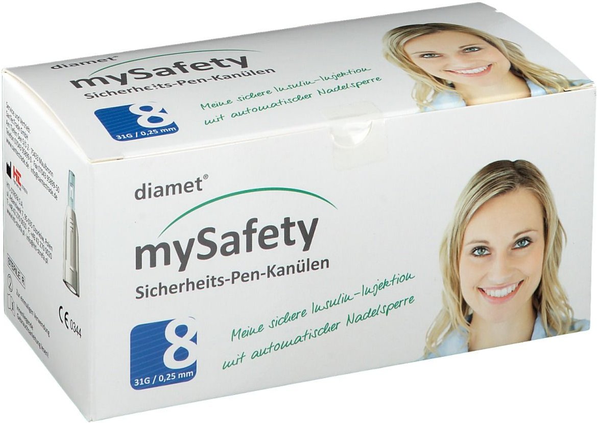 Diamet mySafety Sicherheits-Pen Kan.31 G 0,25x8 mm 100 St Kanüle