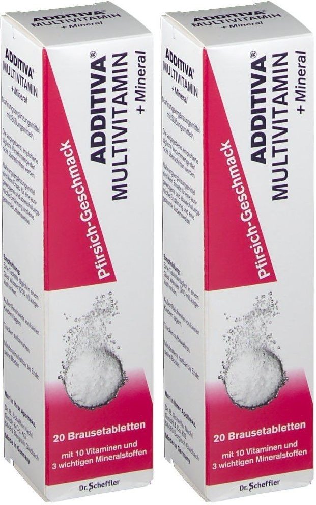 Additiva Multivit.+Mineral Pfirsich R Brausetabl. 2x 2x20 St Brausetabletten