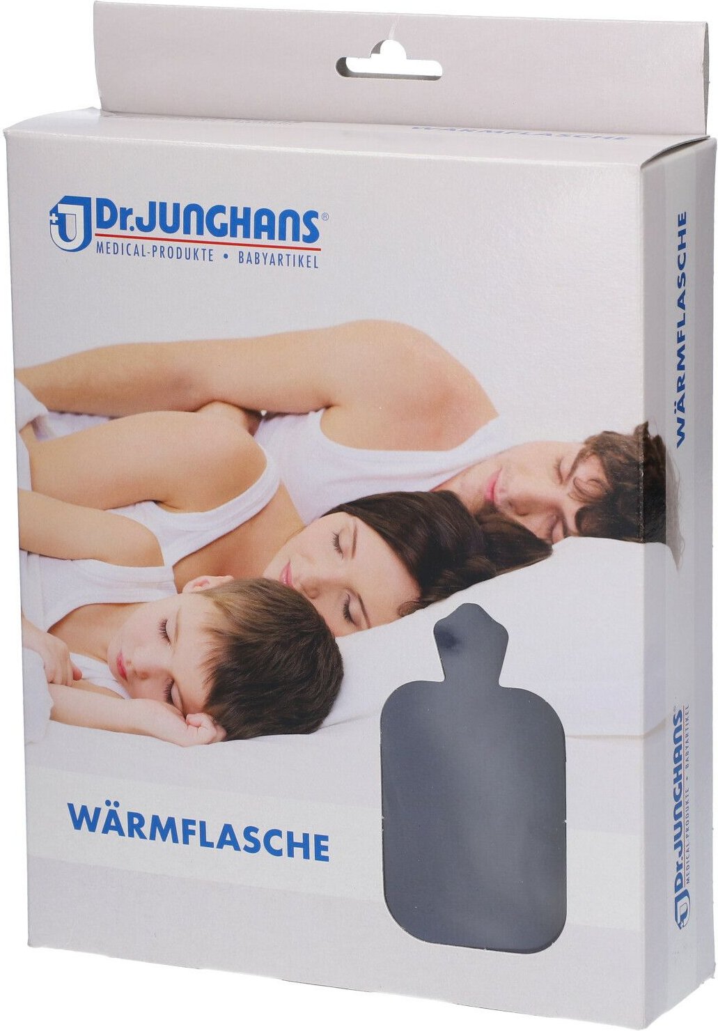 Wärmflasche 1,5 l mit Bezug blau