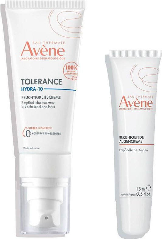 Avène Beruhigende Augencreme + Tolérance Hydra-10 Feuchtigkeitscreme Set 1 St