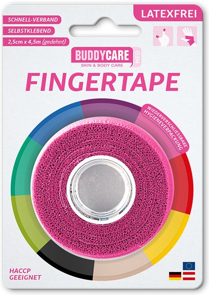 Fingertape latexfrei Buddycare MED pink 1 St Verband