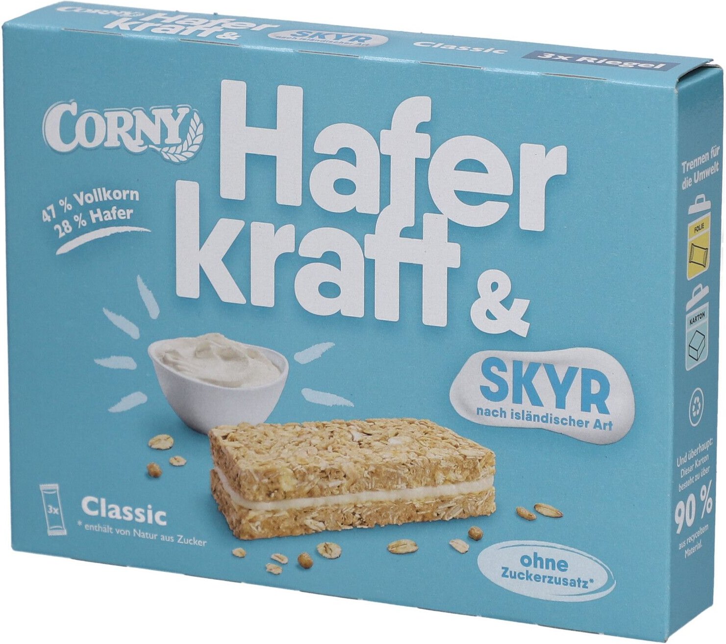 Corny Haferkraft Skyr Classic 3 St Riegel