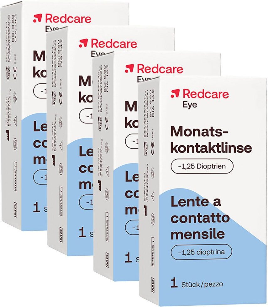 Redcare Monatslinse -1,25 4-er Set 4x1 St Kontaktlinsen