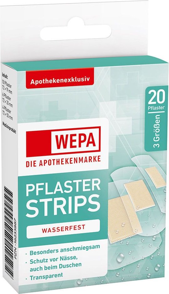 Wepa Pflasterstrips wasserfest 3 Größen 20 St Pflaster