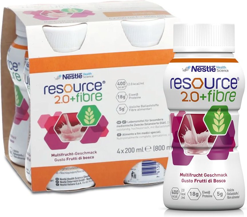 Resource 2.0 fibre Multifrucht 4x200 ml Flüssigkeit