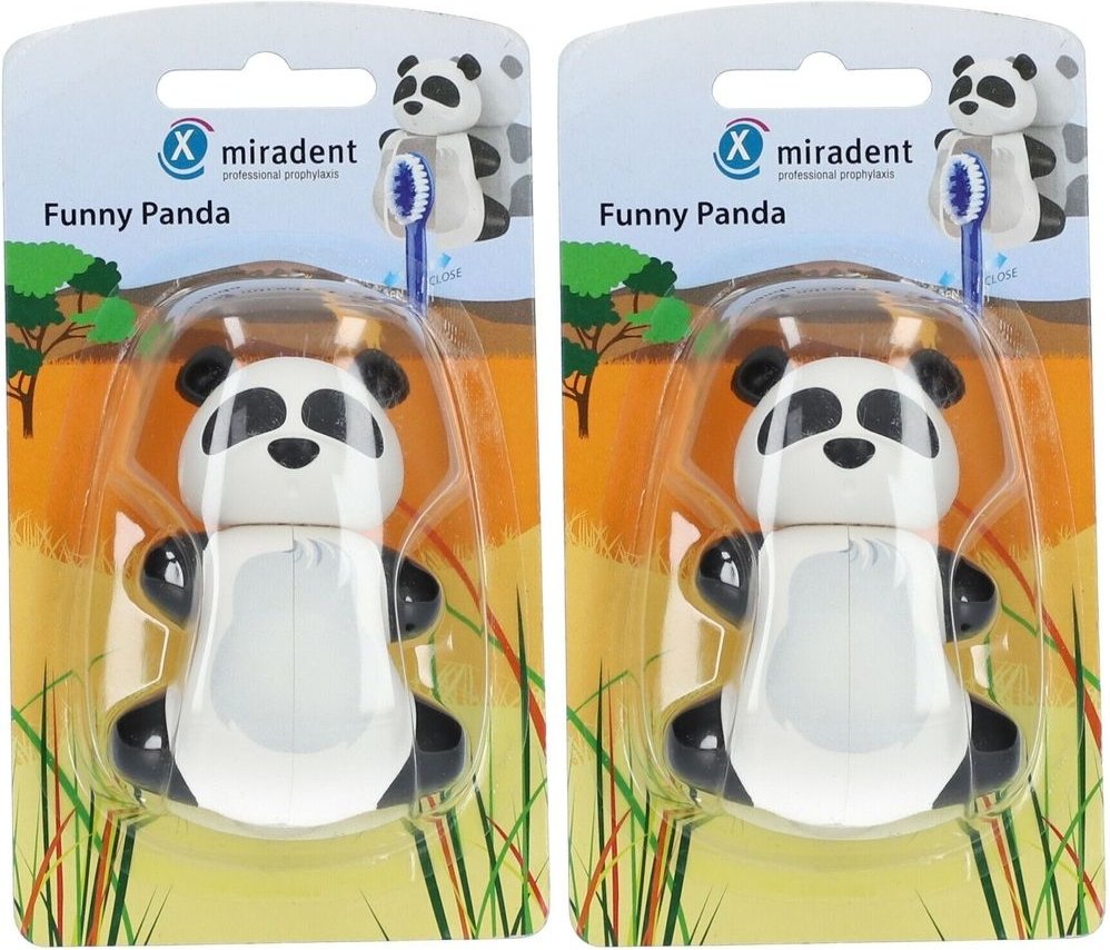 Miradent Zahnbürstenhalter Funny Snapper Panda 2x 2x1 St