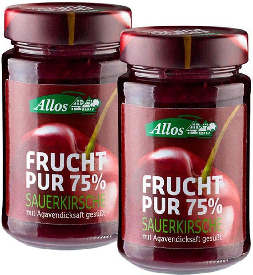 Allos Bio Frucht Pur 75 %, Sauerkirsche 2x250 g Creme