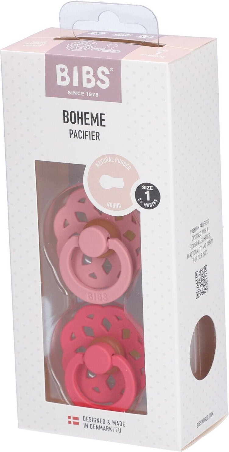Bibs Fopspeen Boheme Dusty Pink/Coral Duo 0-6 2 St Schnuller