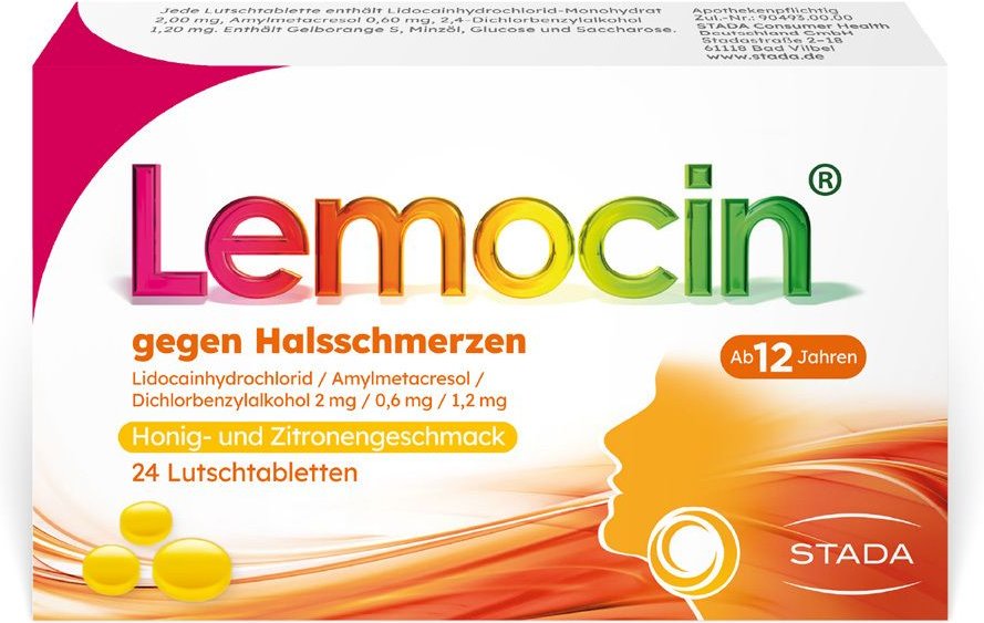 Lemocin gegen Halsschmerzen Honig- und Zitronengeschmack