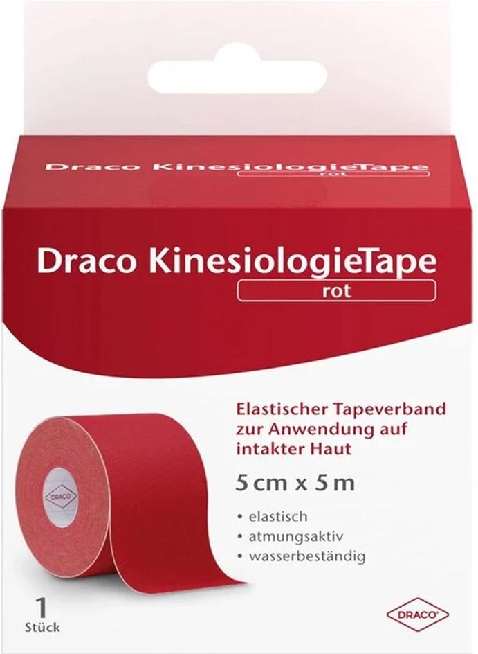 Draco Kinesiologietape 5 cmx5 m rot 1 St Verband