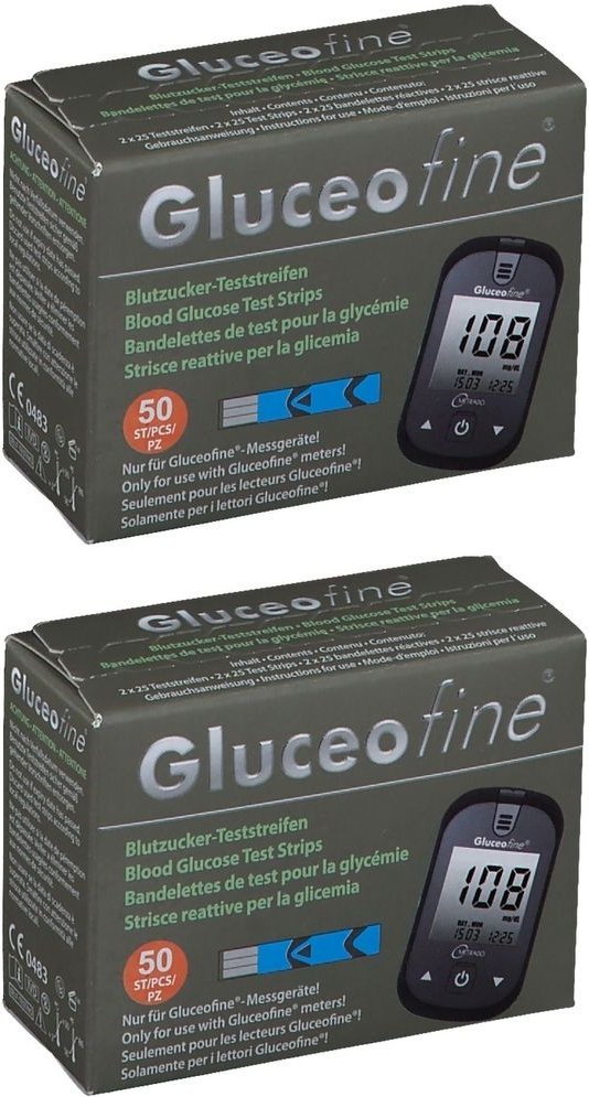 Gluceofine Blutzucker-Teststreifen 2x 2x50 St Teststreifen
