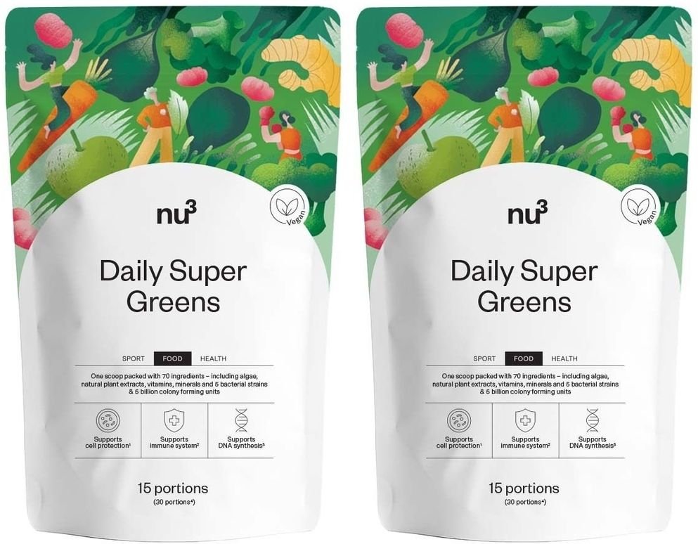 nu3 Daily Super Greens x2 2x150 g Pulver
