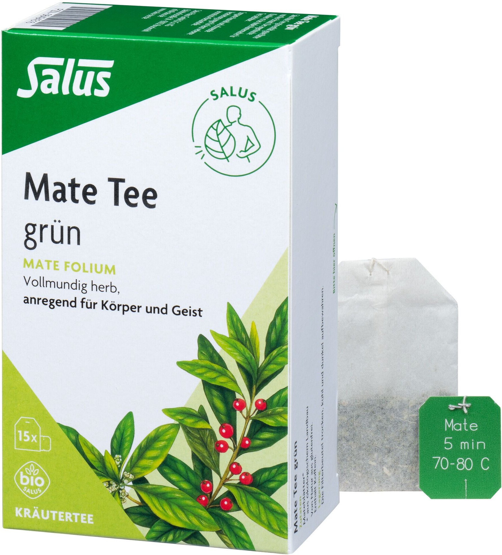 Mate TEE Gruen Kraeu Salus Bio 15 St Filterbeutel