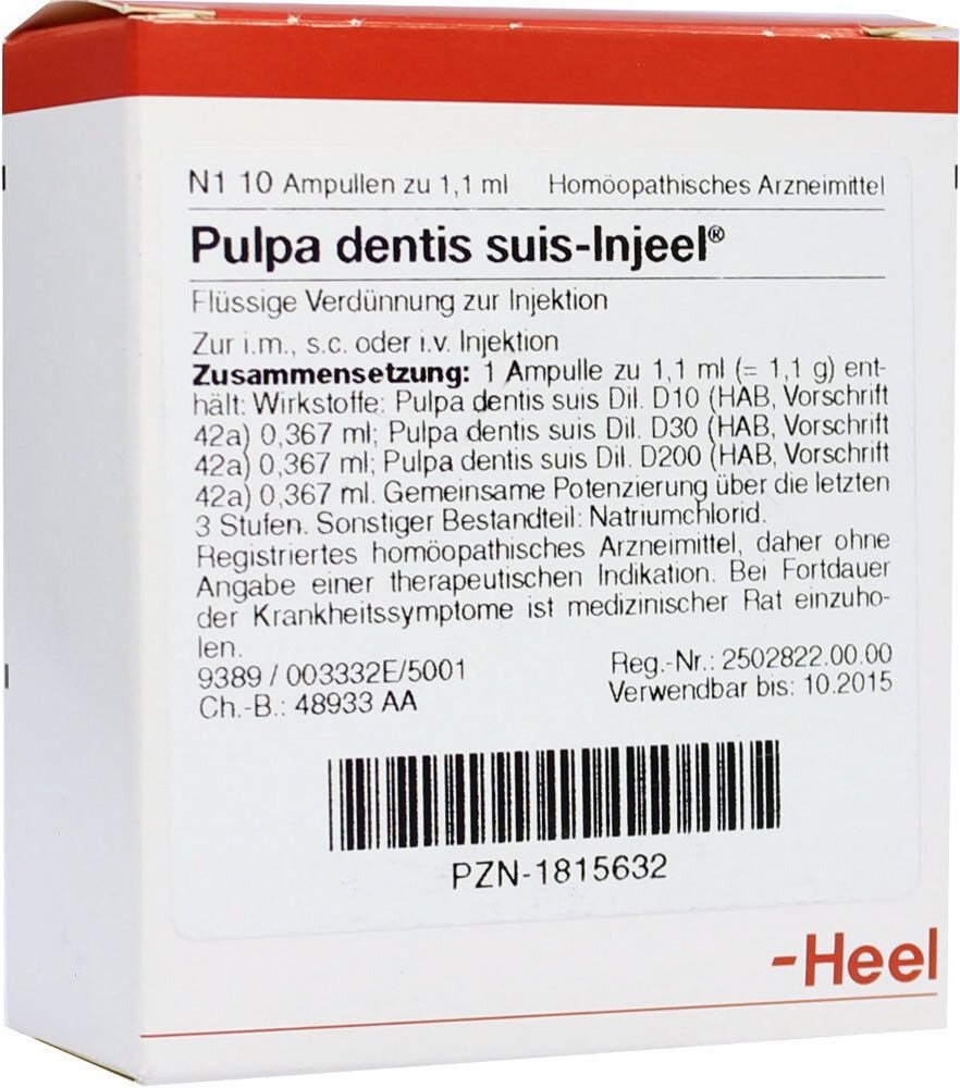 Pulpa Dentis Suis Injeel Ampullen 10 St