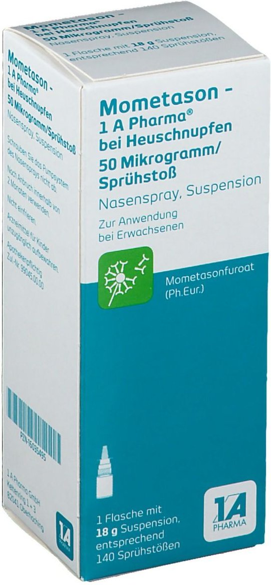 Mometason 1A Phar.b.Heuschnupfen 50µg/Spr.Stoß 140 18 g Nasenspray