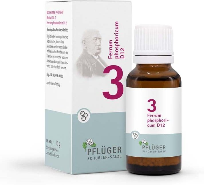 Thumbnail - Biochemie Pflüger 3 Ferrum phosphoricum D 12 Glob. 15 g Globuli
