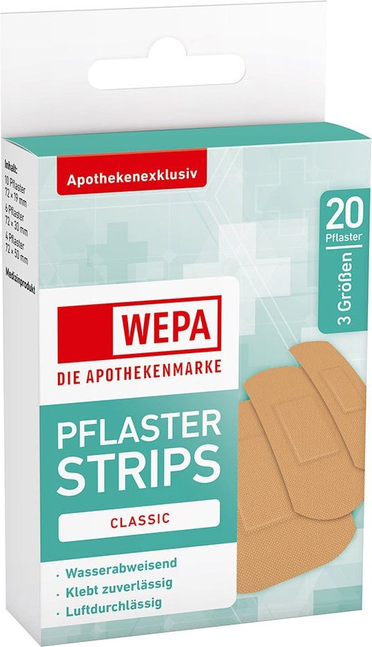 Wepa Pflasterstrips Classic wasserabweis.3 Größen