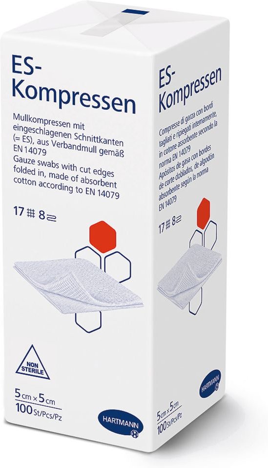 Es-Kompressen unsteril 5x5 cm 8fach 100 St Kompressen