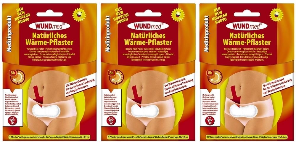 Wärmepflaster 9,5x22 cm bei Regelschmerzen 3x 3x1 St Pflaster