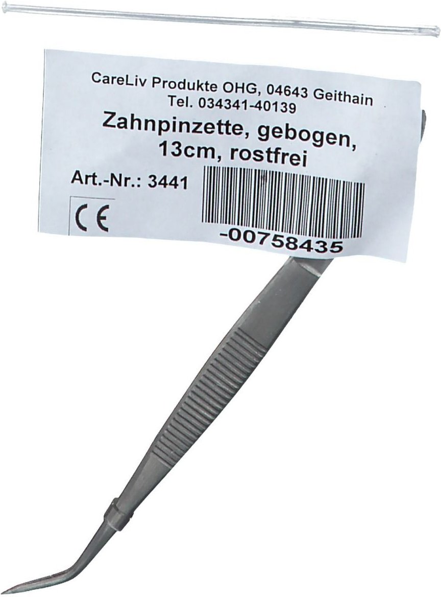 Pinzette Zahn gebogen 13 cm