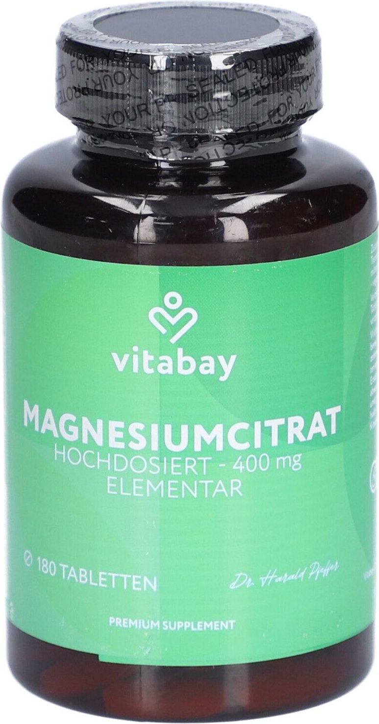 Magnesiumcitrat 200 mg vegan hochdosiert Tabletten 180 St