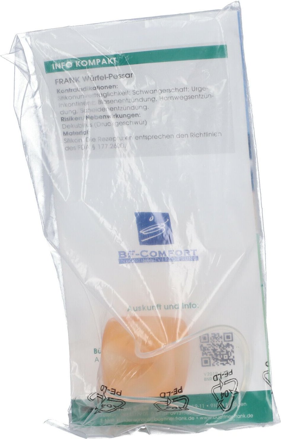 Würfelpessar Silikon 37 mm Größe 3 n.Arabin