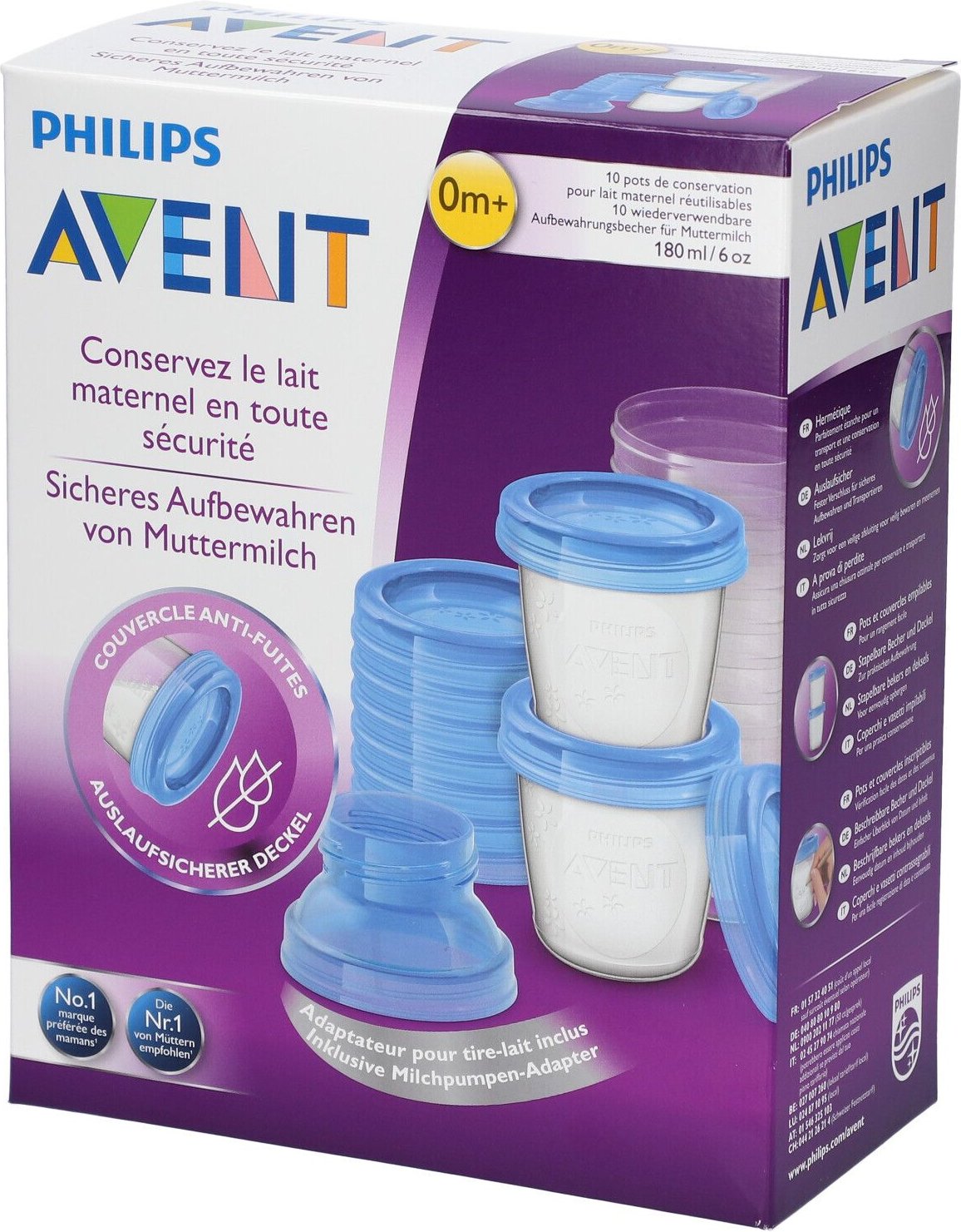 Avent Via Natural Moedermelk Bewaarbekerset 1 St Set