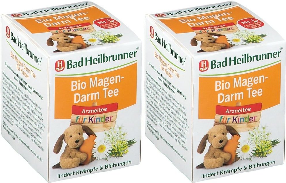 2x BAD Heilbrunner Bio Magen-Darm Tee für Kinder 2x8x1,8 g Filterbeutel
