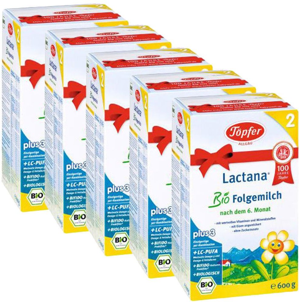 5x Töpfer Lactana Bio 2 Pulver 5x600 g