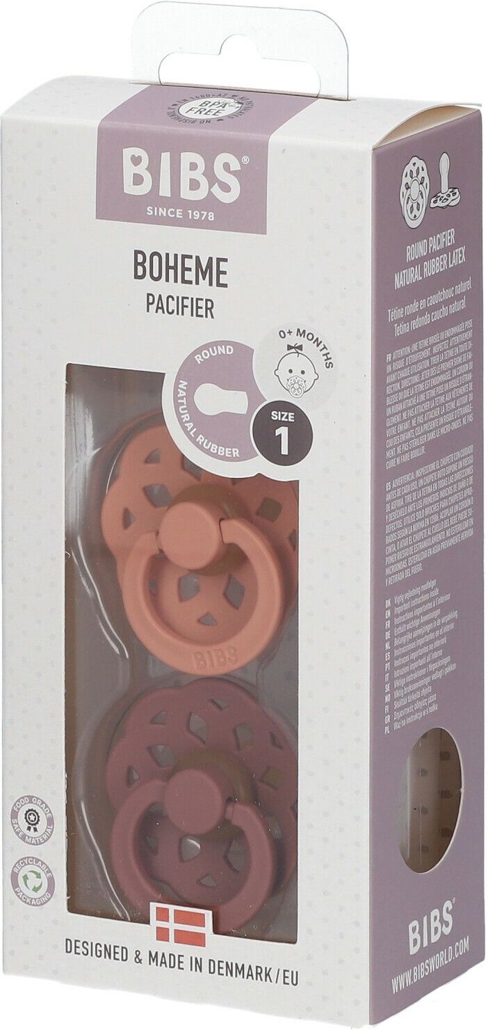 Bibs Fopspeen Boheme Peach - Woodchuck 0-6 Maanden 2 St Sauger