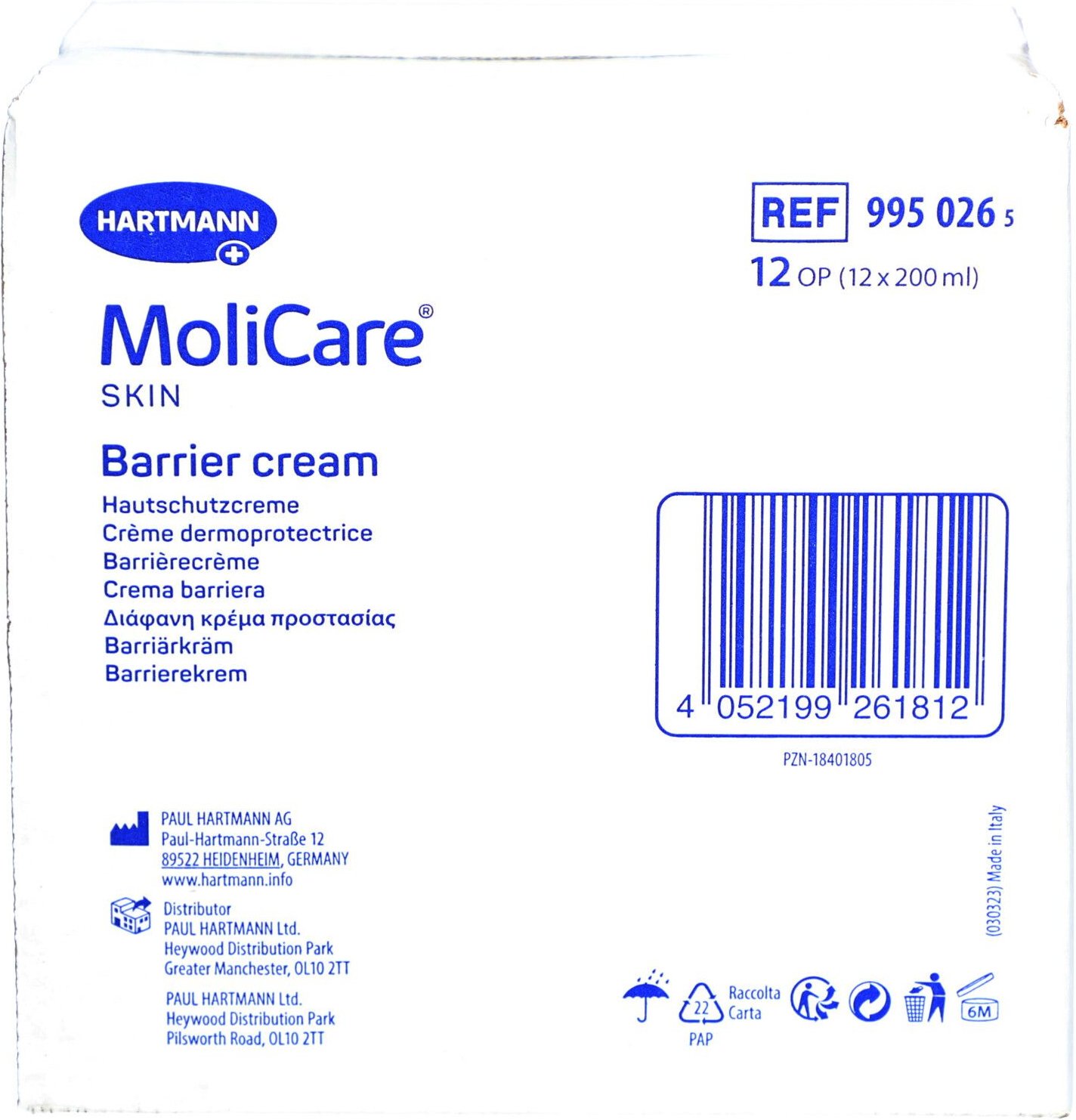 Molicare Skin Hautschutzcreme 12x200 ml Creme
