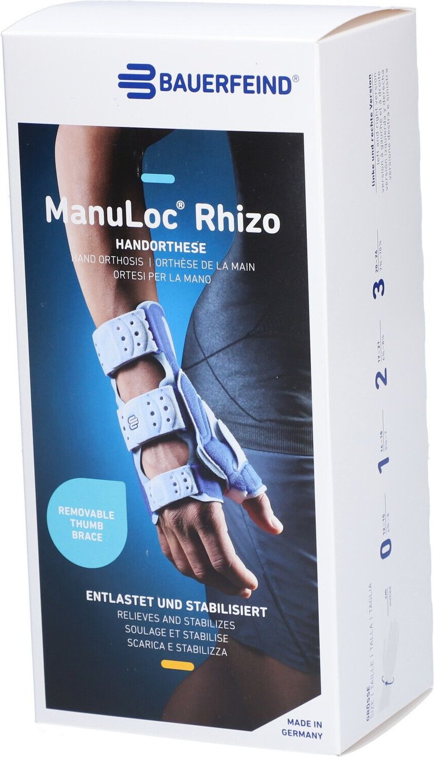 Manuloc Rhizo Stabilorthese Gr3 rechts titan 1 St Bandage(s)