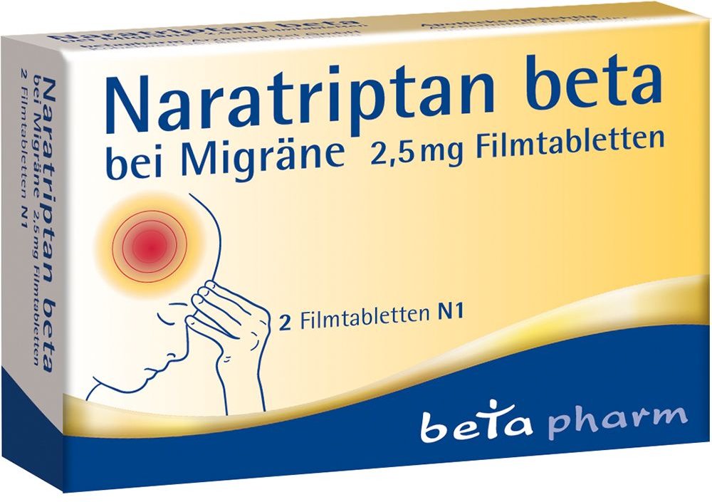 Thumbnail - Naratriptan beta bei Migräne 2,5 mg Filmtabletten 2 St