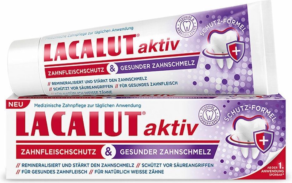 Lacalut aktiv Zahnfleischschutz & gesunder Zahnschmelz 2x75 ml Zahncreme