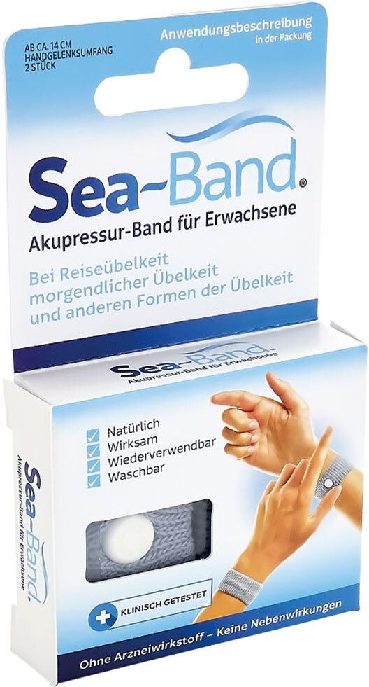 Sea-Band Akupressurband f.Erwachsene grau 2 St Armband