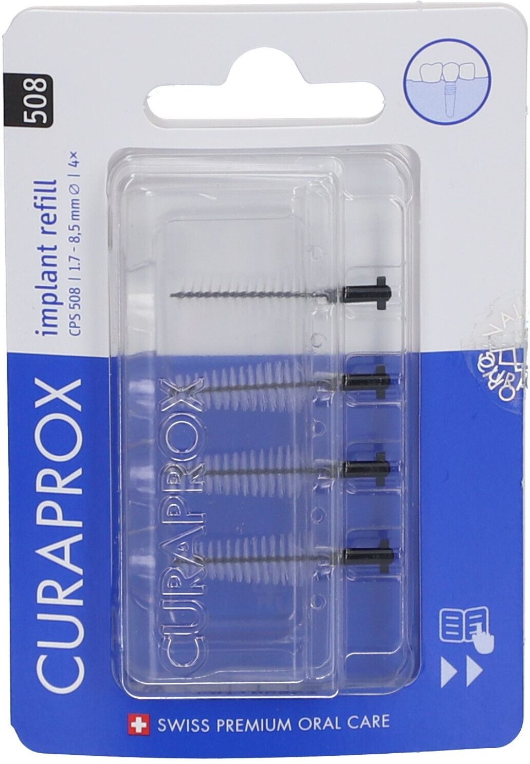 Curaprox CPS 508 Interdentalb.implant 1,7-8,5 mm 4 St Zahnbürste