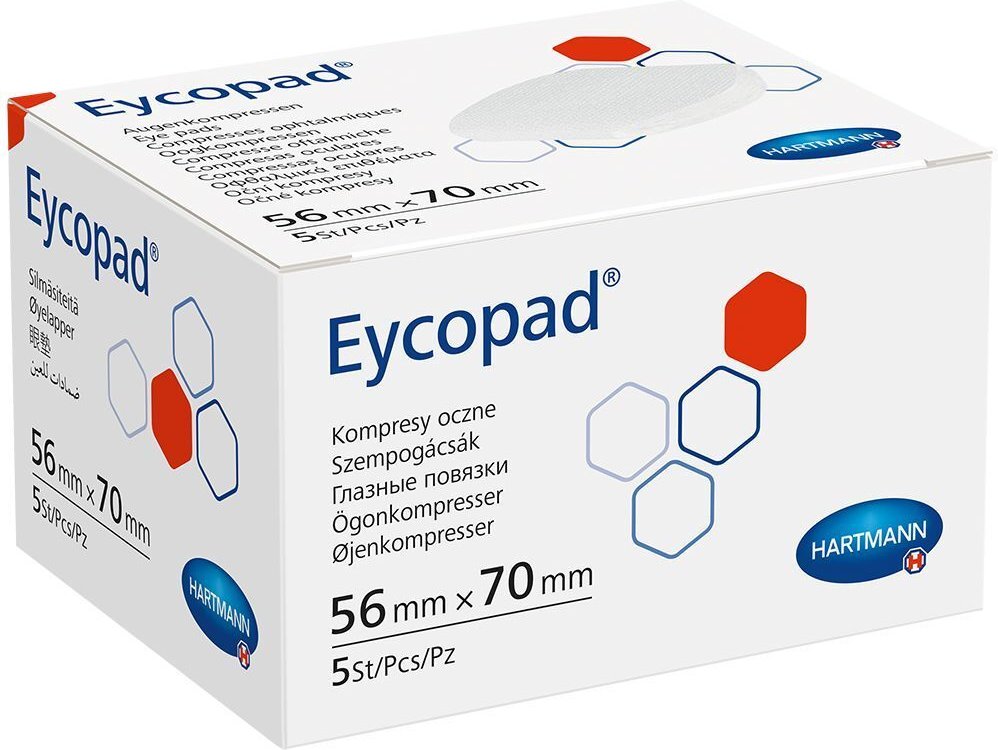 Eycopad Augenkompressen 56x70 mm unsteril 5 St Kompressen