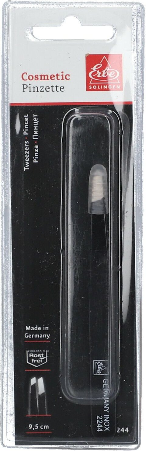 Erbe Pinzette color 9 cm rostfrei schräg schwarz 1 St