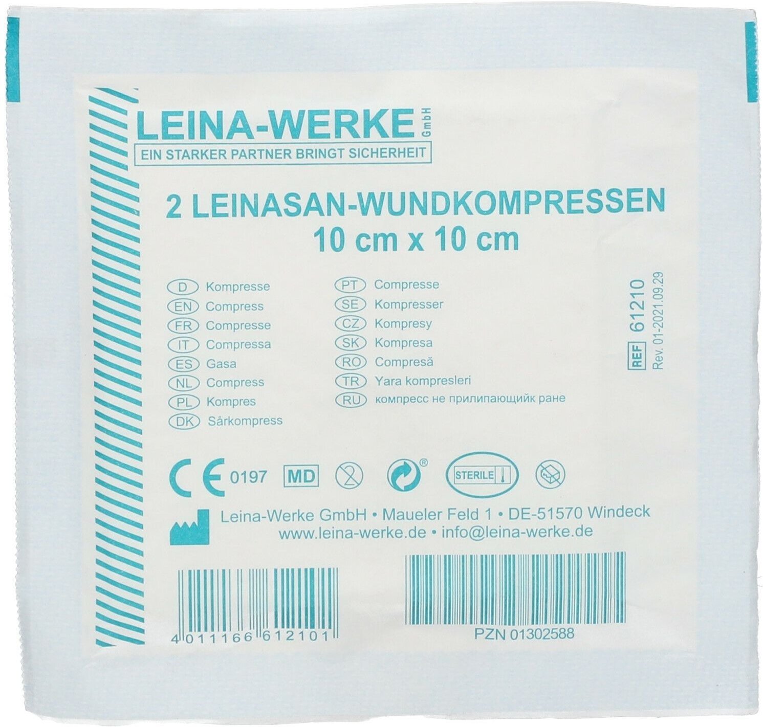 Leina Wundkompressen 10x10 cm steril 10x 10x2 St Kompressen