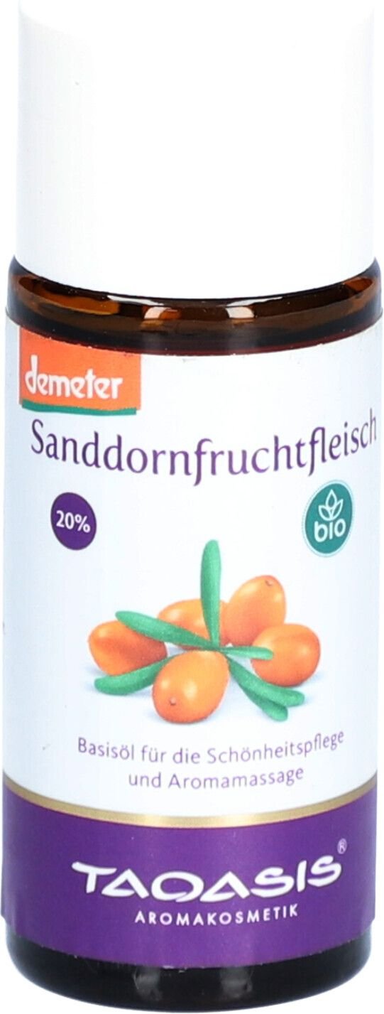 Thumbnail - Sanddornfruchtfleisch 20% in Aprikosenkernöl 50 ml Öl