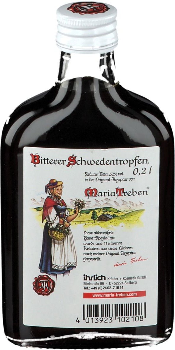 Maria Treben Bitterer Schwedentropfen 32% Vol. 200 ml Flüssigkeit
