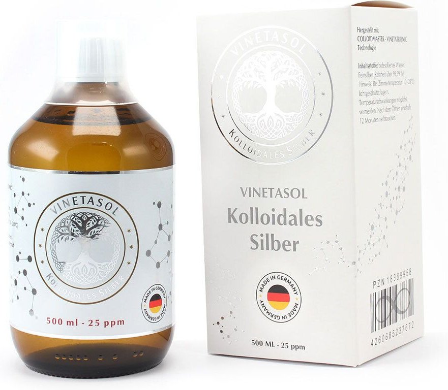 Vinetasol kolloidales Silber 25 ppm 500 ml Flüssigkeit