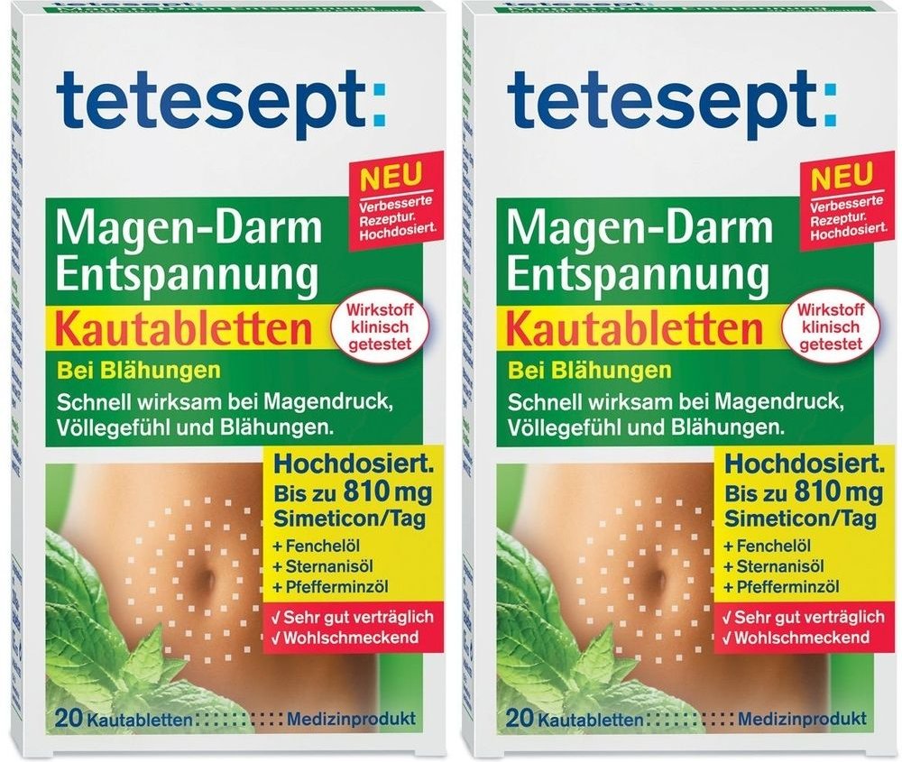 Tetesept Magen-Darm Entspannung Kautabletten 2x 2x20 St