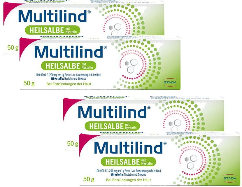 Multilind Heilsalbe mit Nystatin + 4x50 g Salbe