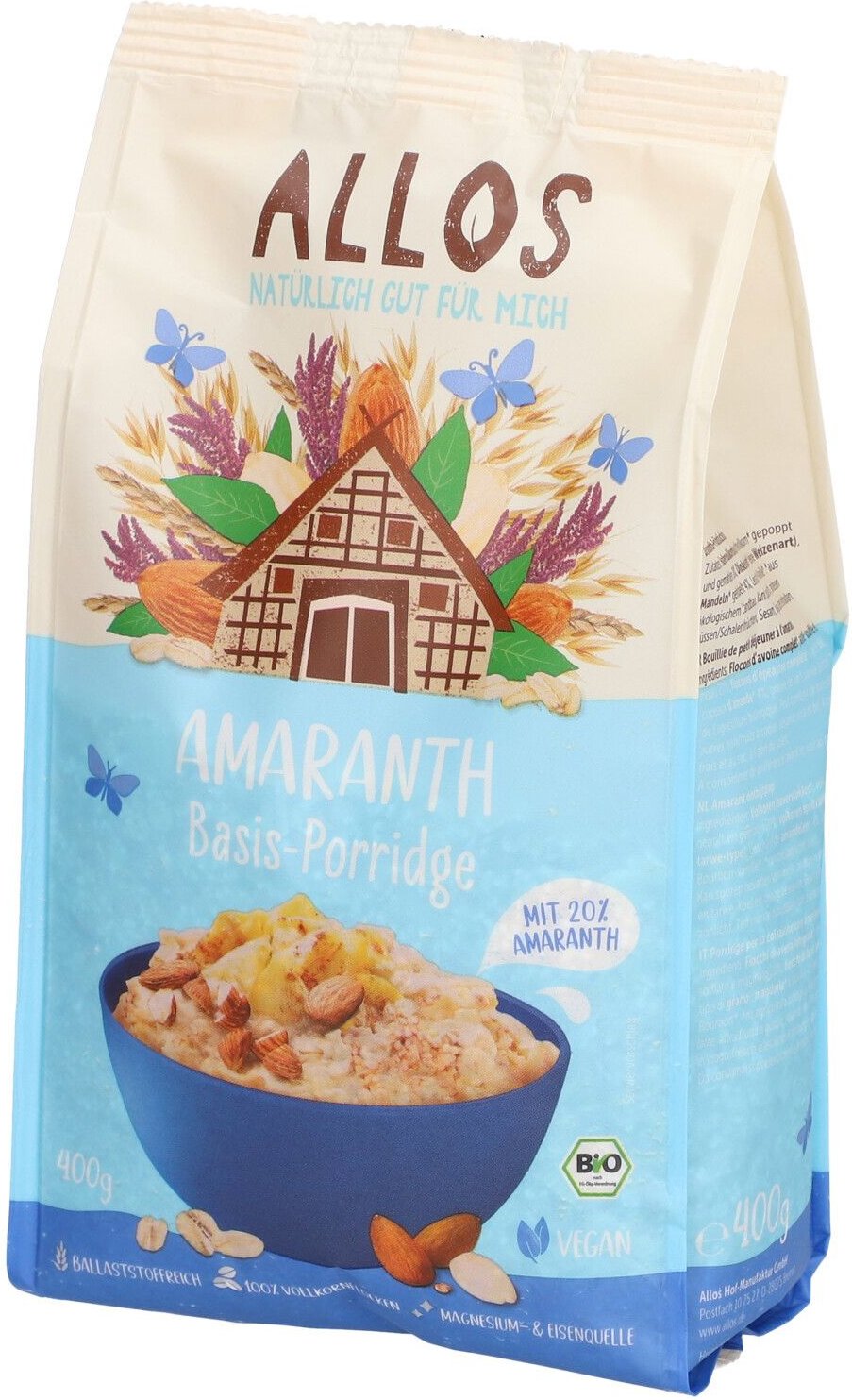 Allos Amaranth Frühstücksbrei, Basis 400 g Pulver