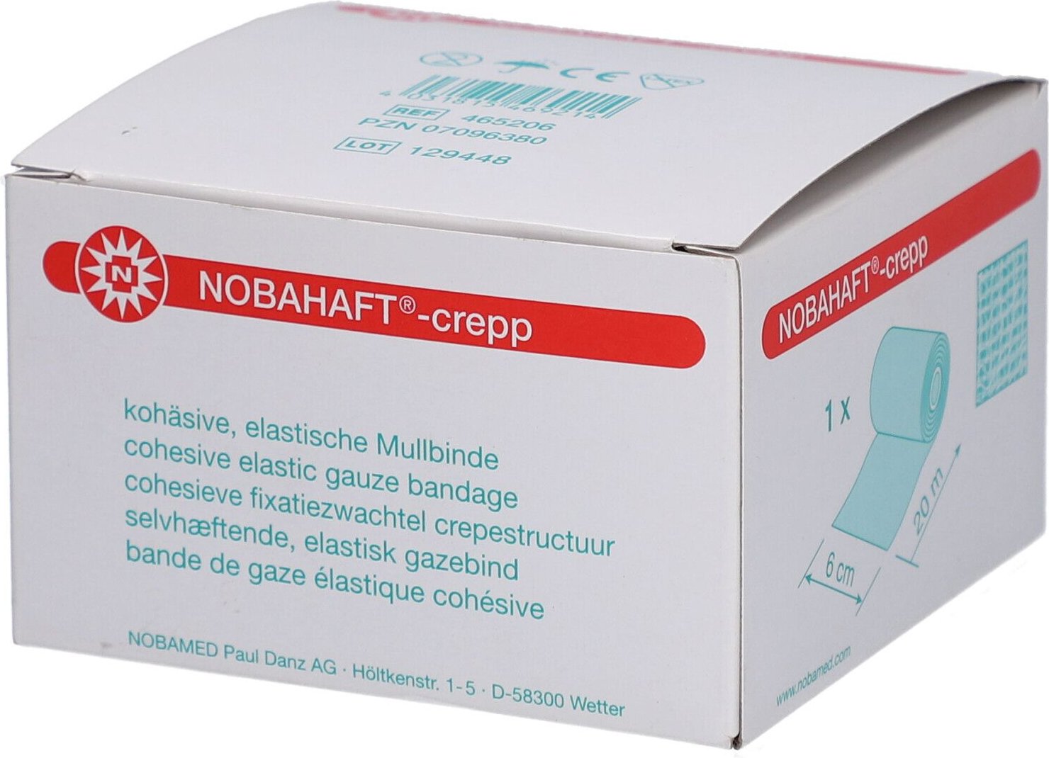 Nobahaft Crepp kohäsive Mullbinde 6 cmx20 m 1 St Binden