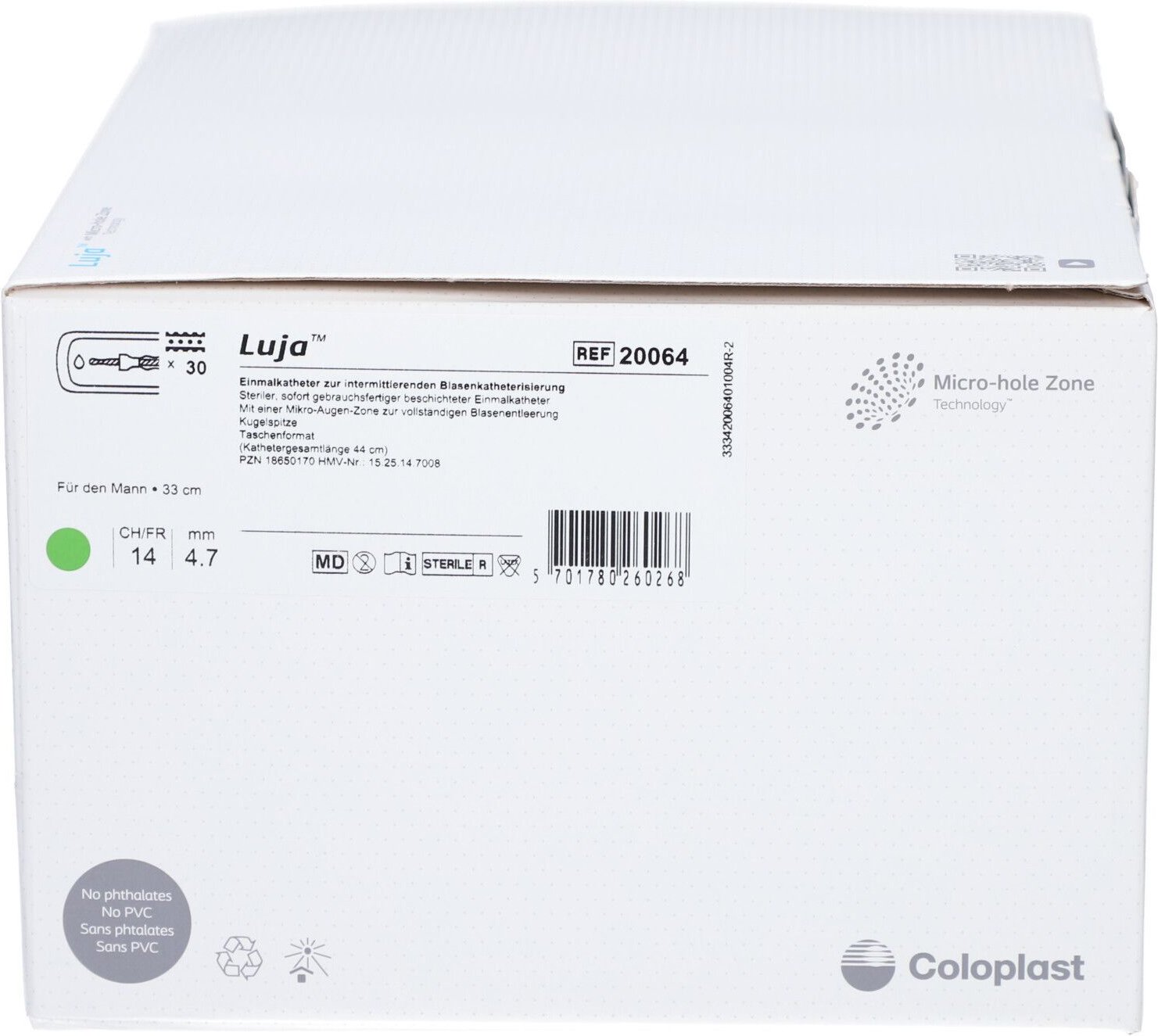 Luja Einmalkath.Mann im Taschenformat Ch 14 30 St Katheter