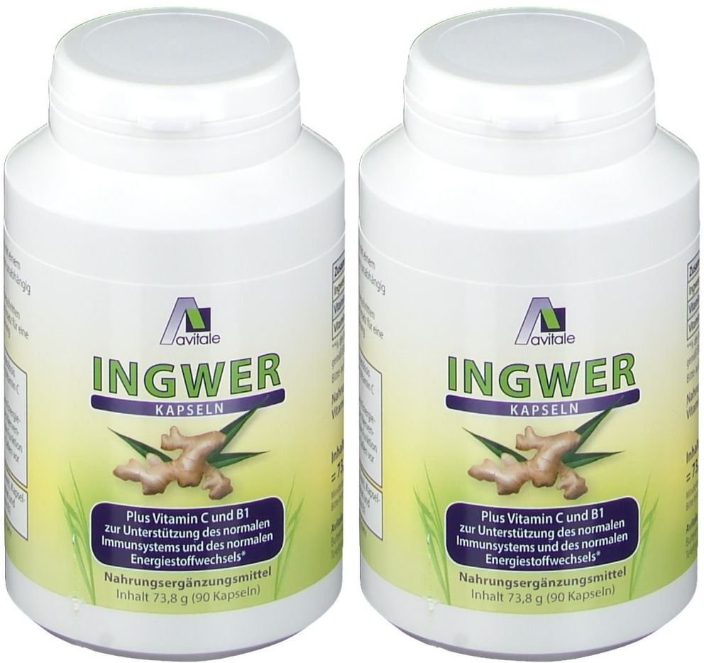 Ingwer 500 mg Kapseln+Vitamin B1+C 2x 2x90 St Kapseln